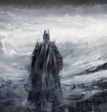 Black & White Sauron Canvas Print