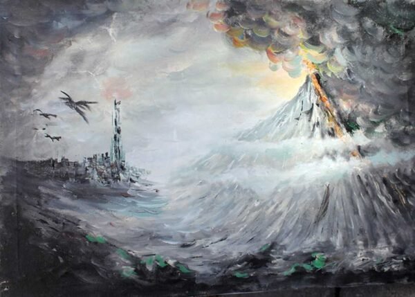 LOTR Themed Oil Painting Mordor Lord of the Rings Painting by Naci Caba ...