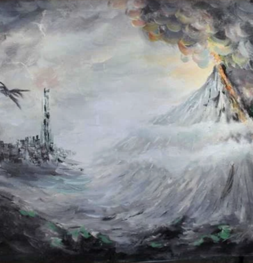 Mordor Oil Painting on Canvas - Mordor Mt. Doom
