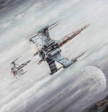 Gray X Wings Oil Painting - Star Wars Painting by Naci Caba