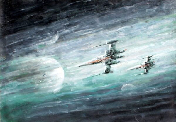 Iconic X-Wing Starfighter Oil Painting - Handmade Gift - GaleriFoton