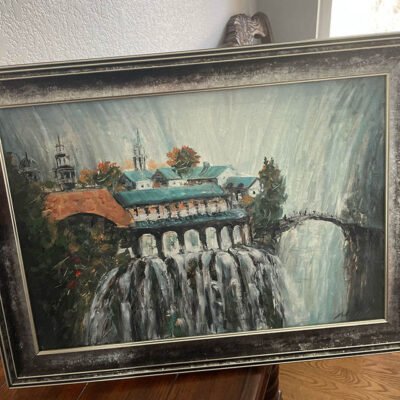 Framed Rivendell painting in a customer's home