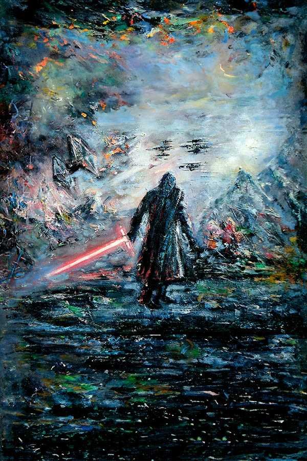 Kylo Ren Star Wars Force Awakens Art Print - Sith Dark Side Wall