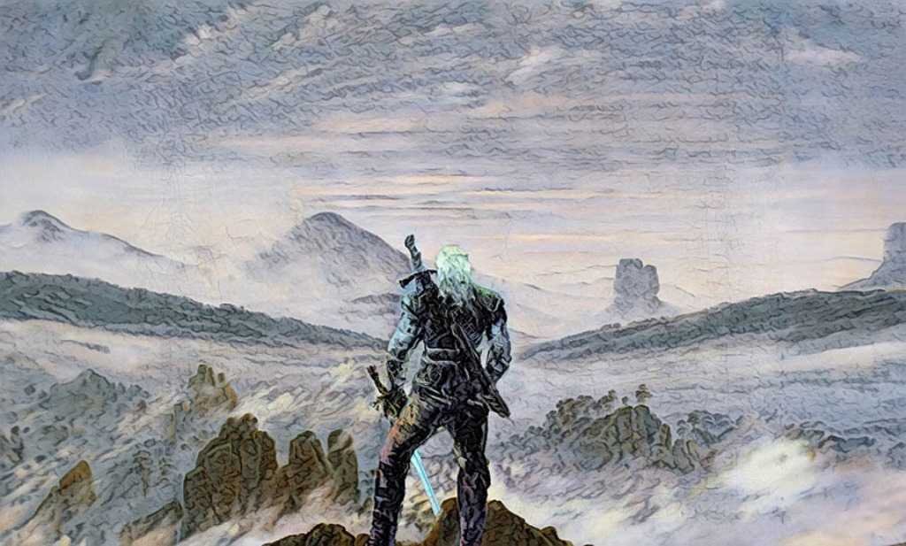 Wanderer / The Witcher above the Sea of Fog Thrift Art Print on Canvas ...