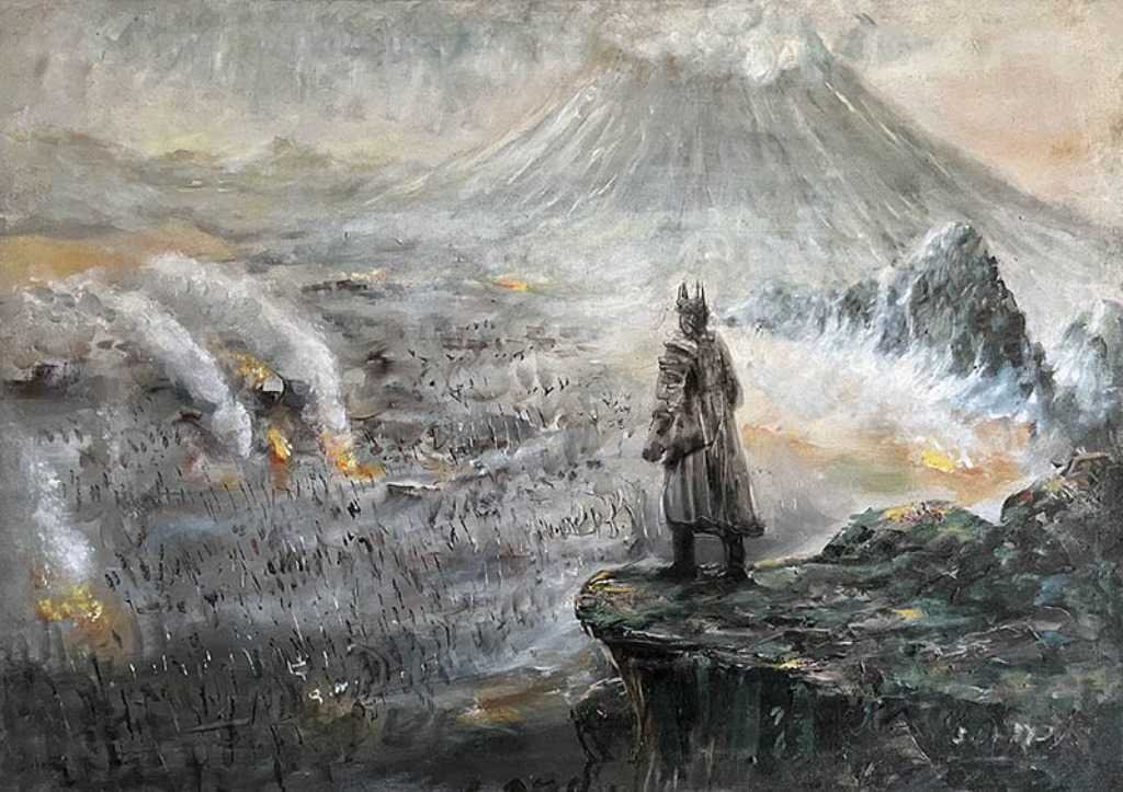 Sauron Commanding Mordor Army Canvas Art Print, LOTR Fan Art - GaleriFoton