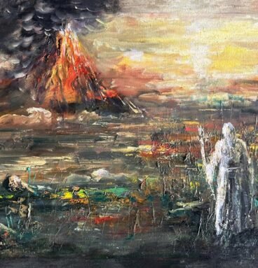 Gandalf Art for Sale: The White Wizard and the Fires of Mordor Painting