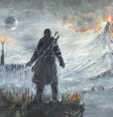 Mordor Oil Painting, Lord of the Rings Oil Painting Handmade