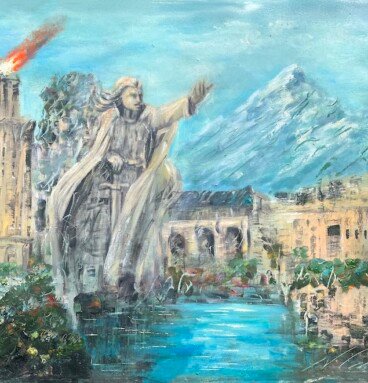 Númenor Painting - The Lord of the Rings The Rings of Power Handmade Art