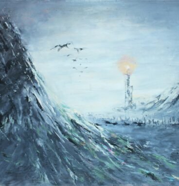 Mordor Landscape Original Oil Painting, LOTR Canvas