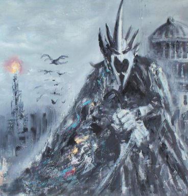 Witch King of Angmar Original Oil Painting, LOTR Nazgul Wall Art